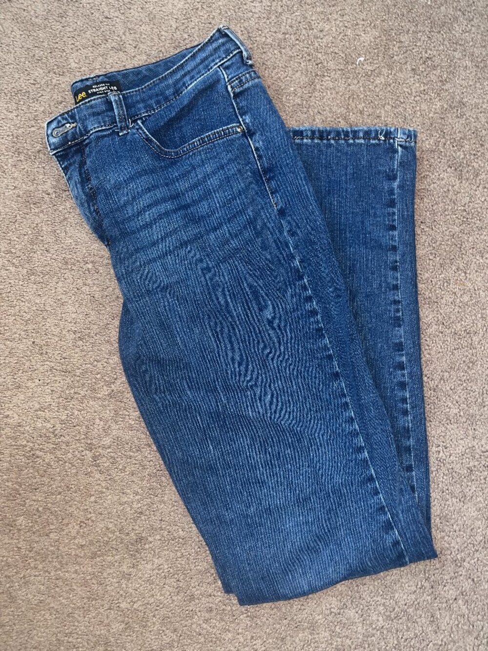 Lee Women's Straight Leg High Rise Jeans Blue Denim Size 12